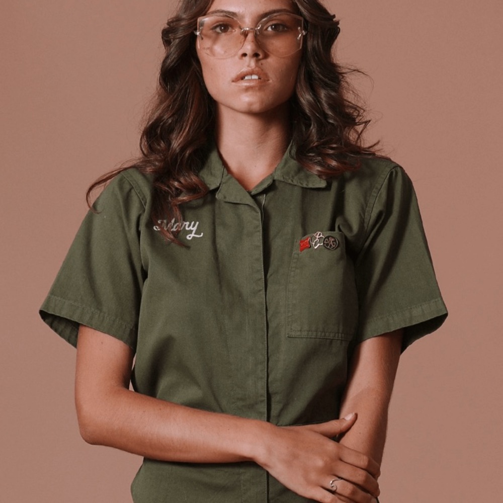 ❌SOLD❌ Sugarhigh Lovestoned Olive romper NWT - Picture 7 of 8